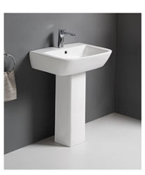 Lavabo in ceramica bianca 78928 da 60 cm | Per composizione con colonna
