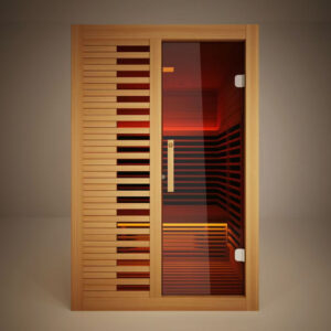 Sauna a infrarossi in cedro rosso 128,5×109×196 cm | Pannelli carbonio e mica