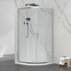 Box doccia semicircolare scorrevole SGL-3001 90×90 cm cromato, vetro 6 mm