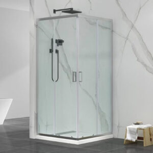Box doccia angolare semikit SGL-3002 90×190 cm cromato, vetro trasparente 6 mm